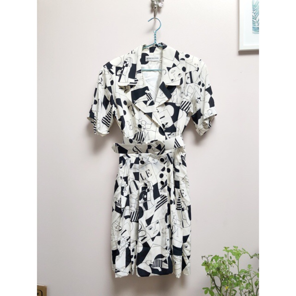 Nipon Boutique Black and White Midi Dress